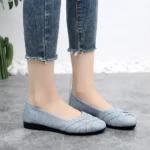 Zapatos De Mujer Women Fashion Plus Size Hollow Out Breathable Slip on Flat Shoes Lady Casual Grey Comfort Loafers & Flats A93 - Image 2