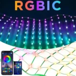 20M 800LEDs RGBIC Mesh Lights Curtain Light String Flexible Matrix Grid Lights for Christmas Party Patio Backyard Garden Decor