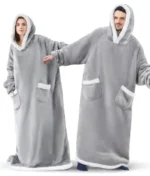 180cm Super Long Flannel Blanket Pyjamas with Sleeves Winter Hoodies Sweatshirt Women Men Pullover Fleece Giant Oversized Outdoo - Image 2