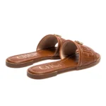 CHCH Women's Flat Shoes Summer New Solid Color Embossed Sandals Simple Fashion Slippers - Image 3