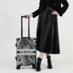 New PVC leather travel luggage Women fashion rolling luggage Men luxury trolley suitcase Aluminum frame password boarding box - Image 4