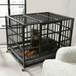 L XL XXL Heavy Duty Dog Crate with 4 Lockable Wheels 3 Doors and Removable Tray Metal Pet Kennels Cage Playpen - Image 3