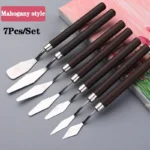 5/7 Pcs Set Art Oil Painting Scraper Palette Knifes Stainless Steel Artist Students Watercolor Pigment Wooden School Stationery - Image 3