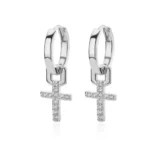 Zircon Cross Drop Earring for Women 2023 Gold Color Stainless Steel Earrings Luxury Ear Buckle Jewelry Wedding Gifts pendientes - Image 4