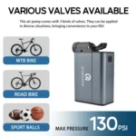 QIUDANOW 130 PSI Portable electric bike Inflator for mountain bike Schrader & Presta Value Compatible with Type-C charging - Image 2
