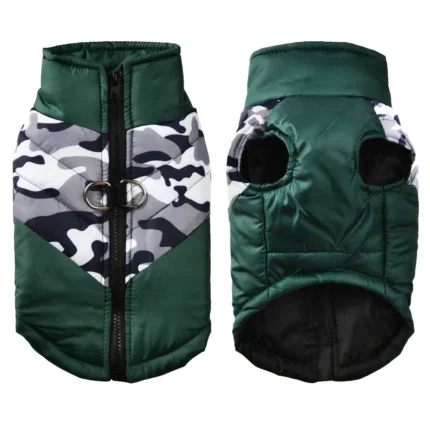 Camouflage Pet Dog Jacket For Small Medium Dogs Cats Winter Warm Fleece Puppy Clothing with D-ring Cat Coat Bulldog Pug Overalls