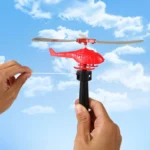 1/3/6 PCS kids Outdoor Sports Flying Toys Handle Pull Wire Planes Toys Flying Toy Helicopter for Kids, 360° Rotating Helicopter