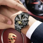 POEDAGAR Luxury High Quality Man Wristwatch Chronograph Stainless Steel Quartz Men's Watches Waterproof Luminous Men Clock Reloj - Image 5