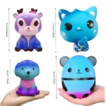 Squishy Blue Dream Starry Sky Unicorn Dog Panda Squeeze Stress Relief Toy Set，Slow Rising Soft Fidget Toys for Kids Girl Gift - Image 2