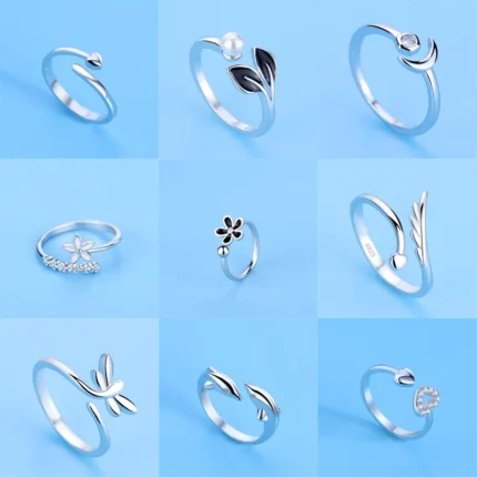 Hot 925 Sterling Silver Ring AAA Zircon Adjustable Simplicity Fashion Exquisite Women Jewelry Accessories Wedding Party Gift