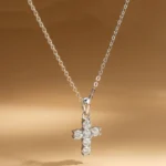 Serenity 0.6ct D Color Moissanite Cross Necklace For Women Anniversary Gift S925 Silver Crucifix Pendant Neck Chain Fine Jewelry - Image 2