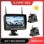 Digital Wireless 7" Monitor DVR Standby Mode 1080P Solar Panel Magnetic Base Rear View Reversing Camera Truck Caravan