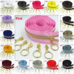 2 Meters 4 Slider 5# Golden Silver Slider Tooth Large Piece of Nylon Coil Code DIY Household Sewing Zipper