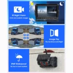 Digital Wireless 7" Monitor DVR Standby Mode 1080P Solar Panel Magnetic Base Rear View Reversing Camera Truck Caravan - Image 5