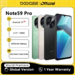 Global Version DOOGEE Note59 Pro 5G Smartphone Android 15 Mobile Phone 8GB RAM 256GB ROM 6.75" HD+ 6250mAh Battery NFC Cellphone