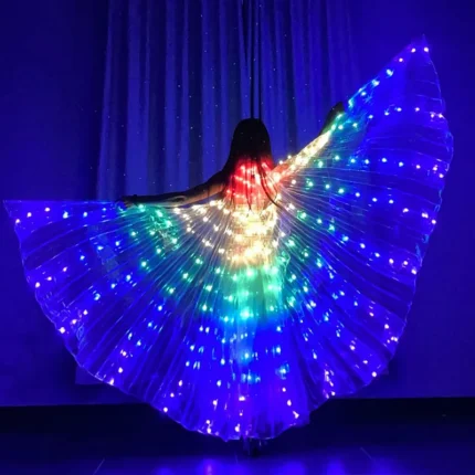LED Luminous Butterfly Wing Belly Dancing Performance Costumes Stage Show Christmas Party Lighting Cloak Luminous Butterfly Wing