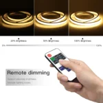 USB 5V Remote Control Dimmable Pure Silicone Tube COB Neon LED Strip Light Waterproof For Garden Bedroom Kitchen Backlight Decor - Image 3