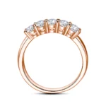 5pcs Stones Moissanite Diamond Ring for Woman Silver 925 100% Rose Gold Plated Fine Jewelry with Certified Engagement Gifts - Image 2