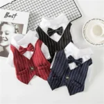 Pet Clothes Dog Shirt Dog Tuxedo Bow Tie Shirt for Boy Dog Wedding Party Bulldog Pug Puppy Costume Pet Teddy Summer Thin Outfits - Image 3