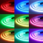 5V USB RGB COB Strip 576Leds/M Color Changing LED Strip Lights Multicolor Flexible Tape Light, for TV, Bedroom, Party DIY