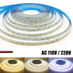 AC 110V 220V LED Strip With 2PIN Cable 240Leds/M IP44 3000K 4000K 7000K Self Adhesive Flexible Ribbon Stripe Home Decor Light