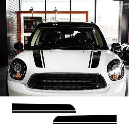 Car Styling Hood Stickers Head Stripe Decal For MINI Cooper One S JCW Countryman Clubman R55 R60 R61 F54 F55 F56 Car Accessories