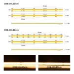 UL Listed COB LED Strip Light 320 480 LEDs/m 16.4ft High Density Flexible Tape Ribbon 3000-6500K RA90 Led Lights DC12V 24V - Image 4