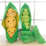 Cute Plush Peas Filled Plant Toy Creative Pea Children Kawaii Doll Bean Baby Pillow Cushion Girl Gift