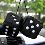 2pcs Fuzzy Plush Dice With Dots Square Hot Stamping Dot Dice Hanging Mirror Cube Pendant Car Ornament Sieve Anime Car Amagi - Image 3