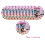 Gabby Dollhouse Birthday Decoration Disposable Tableware Napkins Cups Tablecloth Plates Gabby Cat Balloon Supplies Party Favor - Image 5