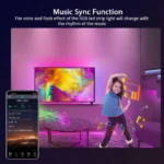 Nexillumi 5050 RGB LED Strip Lights, 5m/10m/15m/20m/30m Bluetooth APP Control Music Sync Ribbon with 12V/24V Adapter for Decor - Image 4