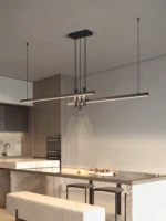 Modern light creative bar counter strip designer lamps LED Pendant Light for Dining Table Kitchen Chandelier Memory Function - Image 2