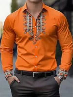 Men's 3D HD Printing Retro National Style Long Sleeve Casual Shirt Spring and Autumn Fashion Lapel All-match Tops xs-6XL Size - Image 4