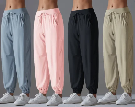 Sunscreen Women's Yoga Pants Loose Ankle Sports Jogger Pants Thin Quick Drying Original Yarn Sunscreen Pants Slack Yoga Pants