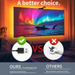 Smart TV LED Backlight with Camera, Suitable for 55-65 Inch Screen TV Backlight Synchronized Screen and Music Flexible LED Strip - Image 2