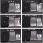 For PSP New 3DS XL NDSI Carrying Storage Bag Pouch Case with Wrist Lanyard Transparent Hard Cover Shell & Screen Protective Film