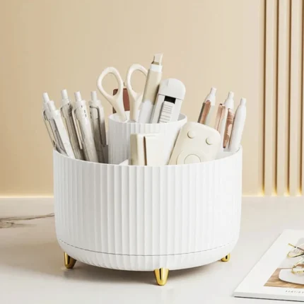 360 Degree Rotating Makeup Brush Organizer Storage Box Cosmetic Brush Holder Desktop Pen Pencil Container Organizer 1PCS