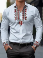 Men's 3D HD Printing Retro National Style Long Sleeve Casual Shirt Spring and Autumn Fashion Lapel All-match Tops xs-6XL Size - Image 6