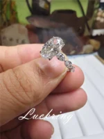 10K Solid Real gold Lab grown Diamond 4CT Oval IGI Diamond Ring Engagement ring Female MARQUISE 18K yellow gold wedding ring - Image 2