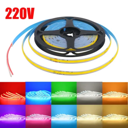 Led Strip COB 220V High Brightness 5m 10m 20m 50m Flexible Light Tape with IC Rectifier 230V 240V AC 240LED/m Linear Lighting