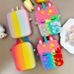 Unicorn Crossbody Bag Girl Crossbody Bag Toy Anti stress Simple Dent Stress Relief Children's Coin Wallet Decompression Toy - Image 2