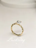 10K Solid Real gold Lab grown Diamond 4CT Oval IGI Diamond Ring Engagement ring Female MARQUISE 18K yellow gold wedding ring - Image 3