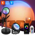 Tuya Smart Led Sunset Projector Lamp Smart Life App IR Remote Control RGB Atmosphere Spotlight Night Light for Party Photography