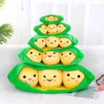 Cute Plush Peas Filled Plant Toy Creative Pea Children Kawaii Doll Bean Baby Pillow Cushion Girl Gift - Image 2