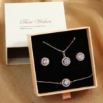 ZAKOL 3 Pcs Jewelry Set Gift For Women Shiny AAA Cubic Zirconia Earrings Bracelet Necklace Set Accessories With Gifts Box - Image 3