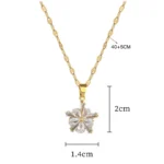 DIEYURO 316L Stainless Steel Lovely White Crystal Flower Charm Necklace Earrings For Women Girl New Trendy Jewelry Set Gift - Image 5