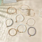 Kirykle 9 Piece Set Luxurious Bracelets for Women Crystal Shiny Adjustable Opening Chain Bracelets Punk Bangle Fashion Jewelry - Image 4