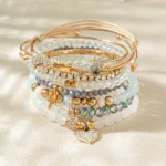 Kirykle 9 Piece Set Luxurious Bracelets for Women Crystal Shiny Adjustable Opening Chain Bracelets Punk Bangle Fashion Jewelry - Image 2