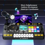Kid Musical DJ Mixer with Microphone Electronic Keyboard Bluetooth DJ Turntable Console Junior Music Instrument Educational Toy - Image 4