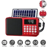 Solar FM Radio Portable Bluetooth Speaker with LED Light support Recording TF Card USB Play Wireless Speaker Radio FM Receiver